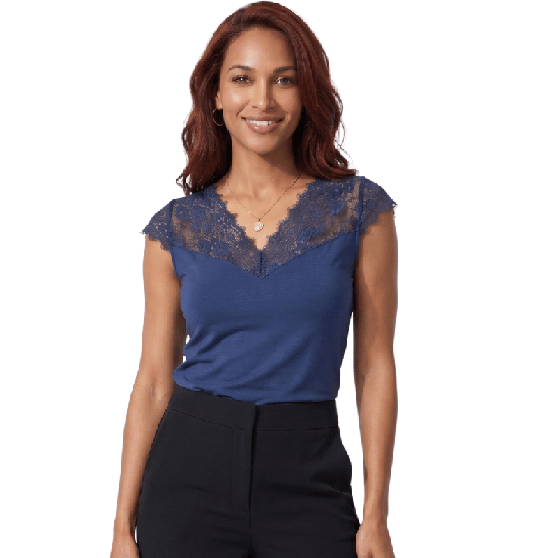 Maglia manica corta blu Criselde by Janira
