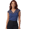 Maglia manica corta blu Criselde by Janira