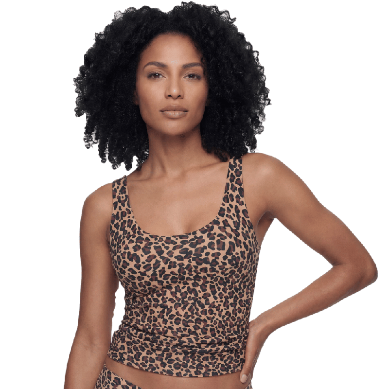 Top Spalla Larga Mey Simply Better Invisible Print Cream Tan