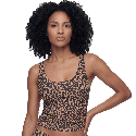 Top Spalla Larga Mey Simply Better Invisible Print Cream Tan