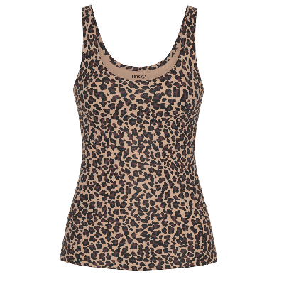 Top Spalla Larga Mey Simply Better Invisible Print Cream Tan