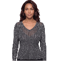 Maglia manica lunga scollo a V lana-seta con lurex Fraly