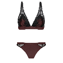 Completo Bralette e Brasiliana Mey Poetry Dream Hot Hot Maroon