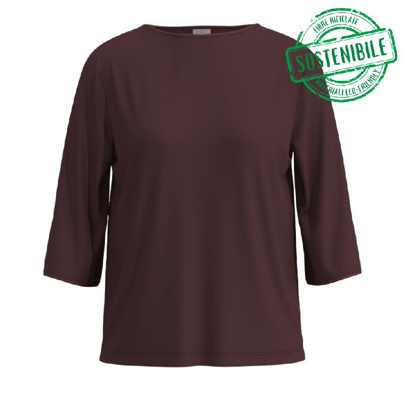 MEY-1210147-1809- Maglia maniche 3/4 serie Pure Chic - Hot Maroon