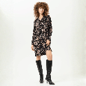 Camicia da Notte Lunga Mey Vivid Bloom Nero