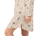 Camicia da Notte Cotone Mey Winter Birds Almond Milk