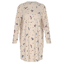 Camicia da Notte Cotone Mey Winter Birds Almond Milk