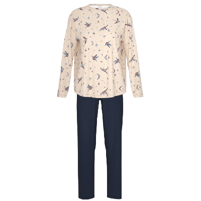 Pigiama in Cotone Mey Winter Birds Almond Milk