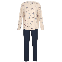 Pigiama in Cotone Mey Winter Birds Almond Milk