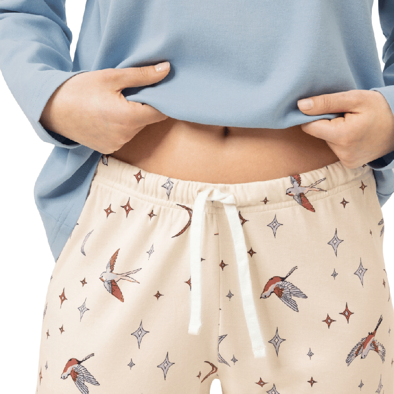 Pigiama in Cotone Mey Winter Birds Almond Milk