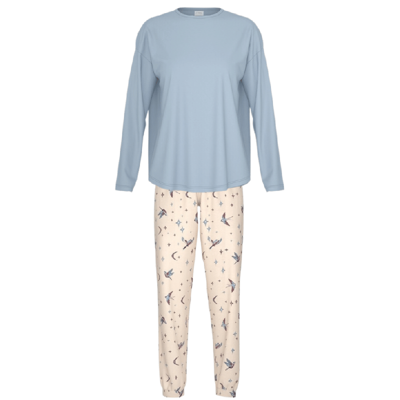 Pigiama in Cotone Mey Winter Birds Almond Milk