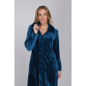 Vestaglia in pile Pastunette Nordic Bloom dark blue