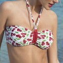 Bikini a fascia stampa ciliegie