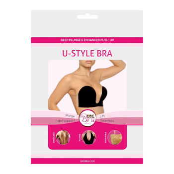 BB-B5000-924BLK-U-STYLE BRA- Reggiseno adesivo scollatura profonda push up nero