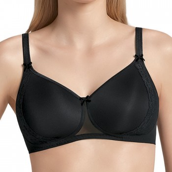 ANI5618.001-Reggiseno preformato Lace Rose senza ferretto coppa imbottita - Nero