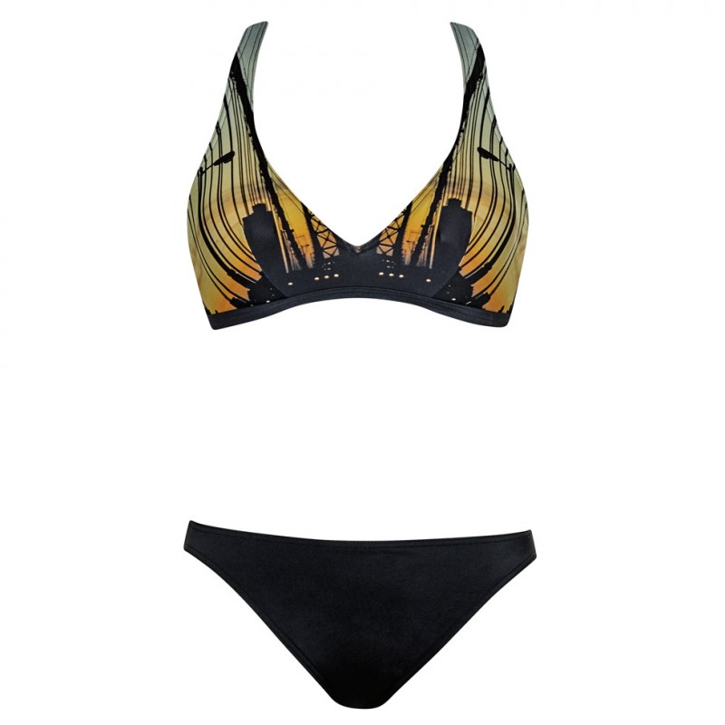 OL-31048- Bikini due pezzi a triangolo Golden Hour  - stampa ponte