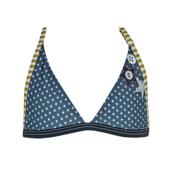 OL-34002 - Bikini bimba a triangolo con stelline - blu