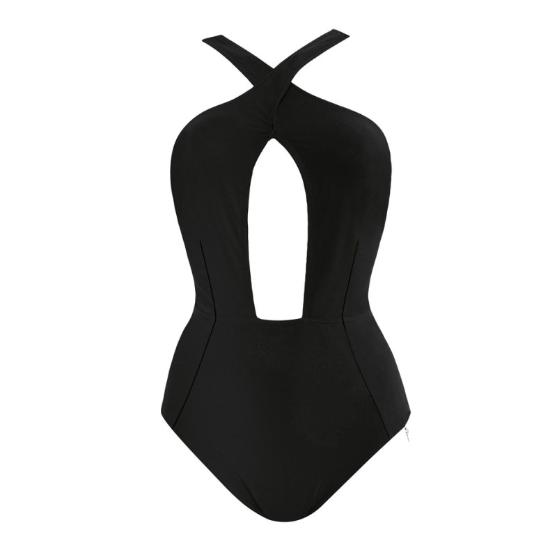 Intero nero con scollatura Opera