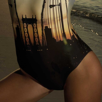 OL-32016 - Costume Intero Golden Hour - stampa ponte