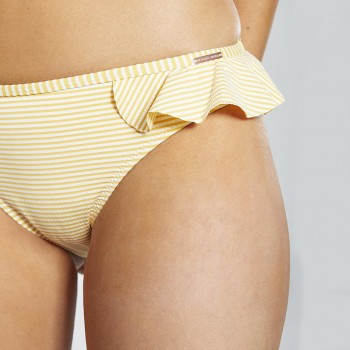 YM-81441-Bikini a triangolo Rio a righe giallo e bianco