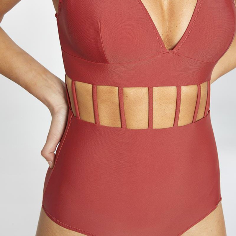 Costume da bagno intero rosso mattone