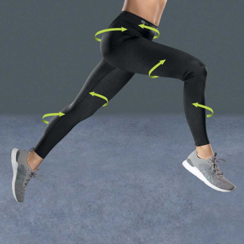 ANI1697.001-Sport tights massage taglie forti leggings magici linfodrenanti a compressione graduata - nero