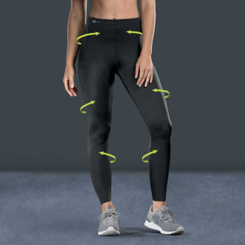 ANI1697.001-Sport tights massage taglie forti leggings magici linfodrenanti a compressione graduata - nero
