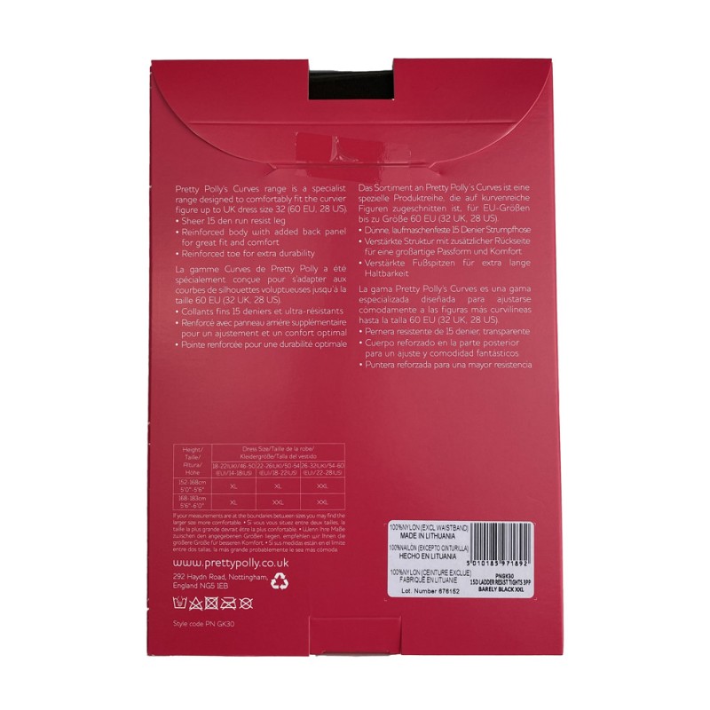 Tripack collant curvy resistenti nero Pretty Polly