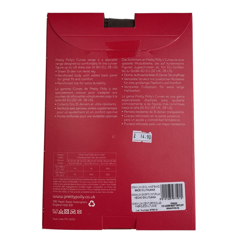 Tripack collant curvy resistenti grigio Pretty Polly