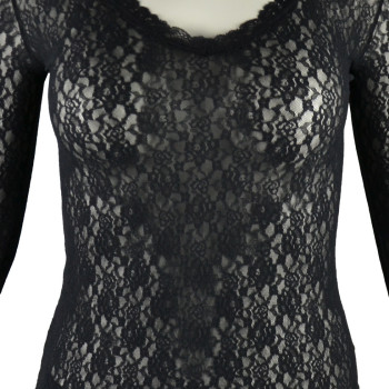 JS-1045519.002 - Maglia Dolce Amore in pizzo manica lunga - nero