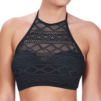 FL-AS3973BLK  -Fascia costume Sundance con crop top effetto uncinetto - Nero