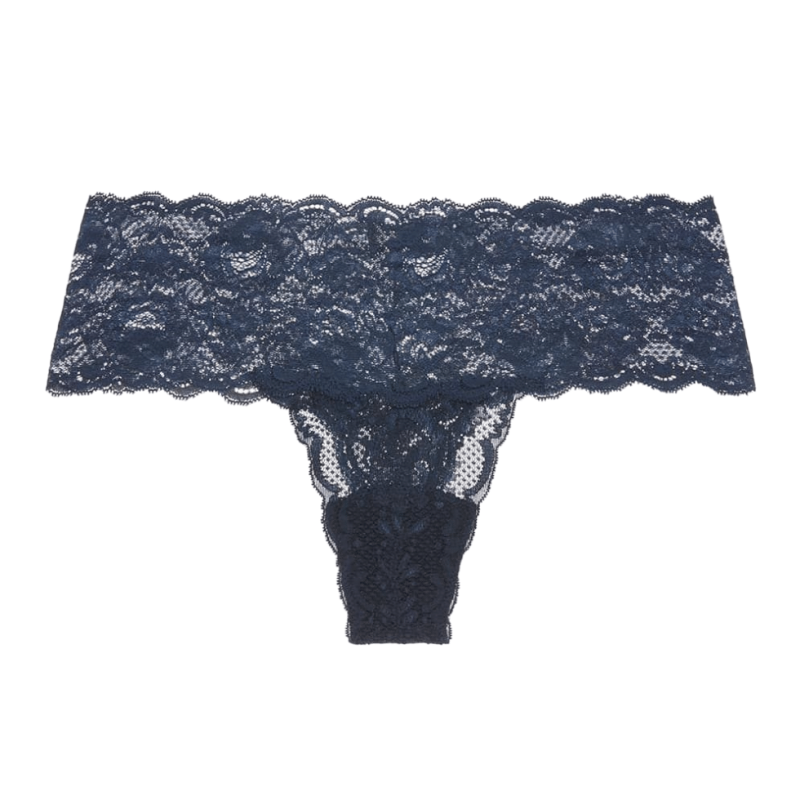 CB-NEVER0343NAVBLU- Never say never- Perizoma Comfie in pizzo- navy blu