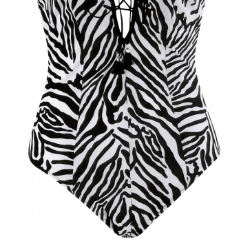 OP-62112- Intero Savanna Lady - bianco e nero fantasia animalier