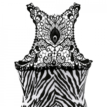 OP-62112- Intero Savanna Lady - bianco e nero fantasia animalier