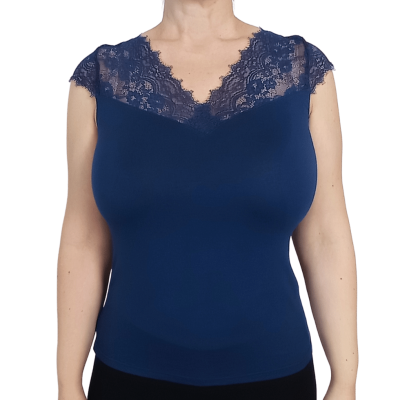 Maglia manica corta blu Criselde by Janira