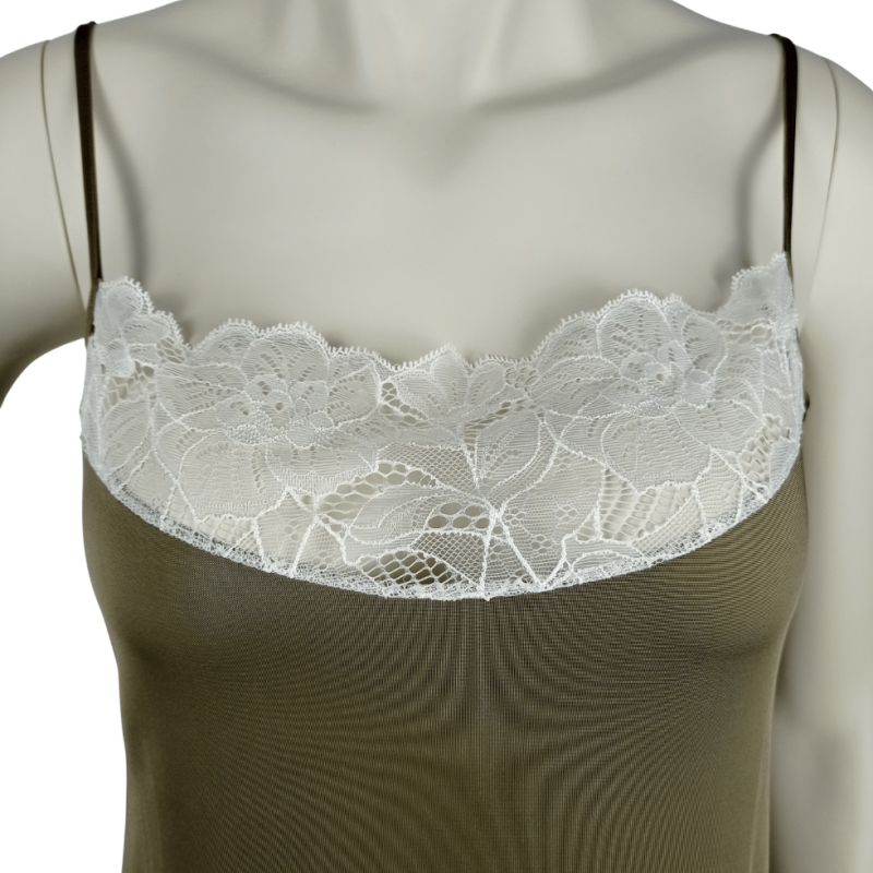 Top spalla stretta Agave pizzo Fraly