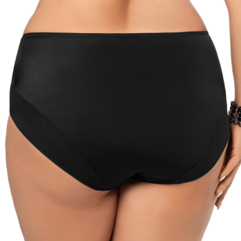 GOR-K497CZA-PARADISE- Slip alto con tulle taglio laser - Nero