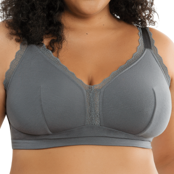 PL-P5641CHA - Reggiseno Dalis senza ferretto in cotone - charcoal grigio