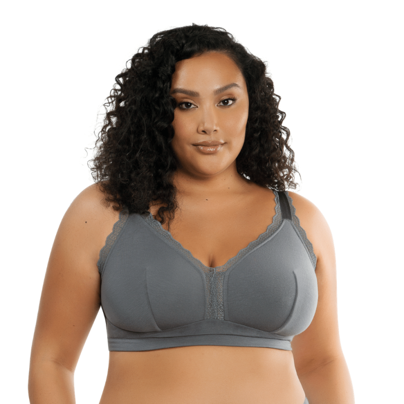 PL-P5641CHA - Reggiseno Dalis senza ferretto in cotone - charcoal grigio