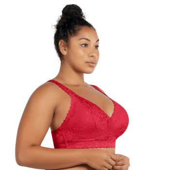 PL-P5482-RED- Reggiseno Adriana senza ferretto in pizzo - rosso