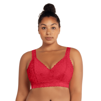 PL-P5482-RED- Reggiseno Adriana senza ferretto in pizzo - rosso