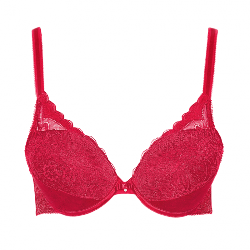 LIS-20230-A1- Reggiseno super push up Evelyn in pizzo - rosso