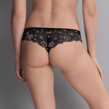 ANI1348.001- Brasiliana Colette in pizzo - nero con fiori