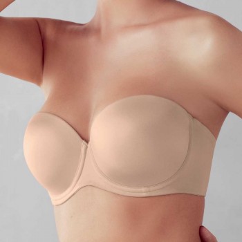ANI5640.753-Reggiseno a Fascia 4 Usi con coppe differenziate beige