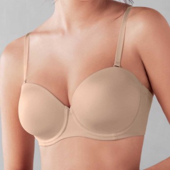 ANI5640.753-Reggiseno a Fascia 4 Usi con coppe differenziate beige