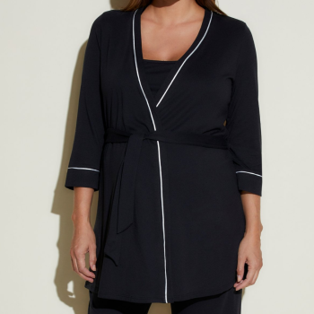 CB-AMORM9861BLK- Bella Set maternity con canotta da allattamento - nero avorio