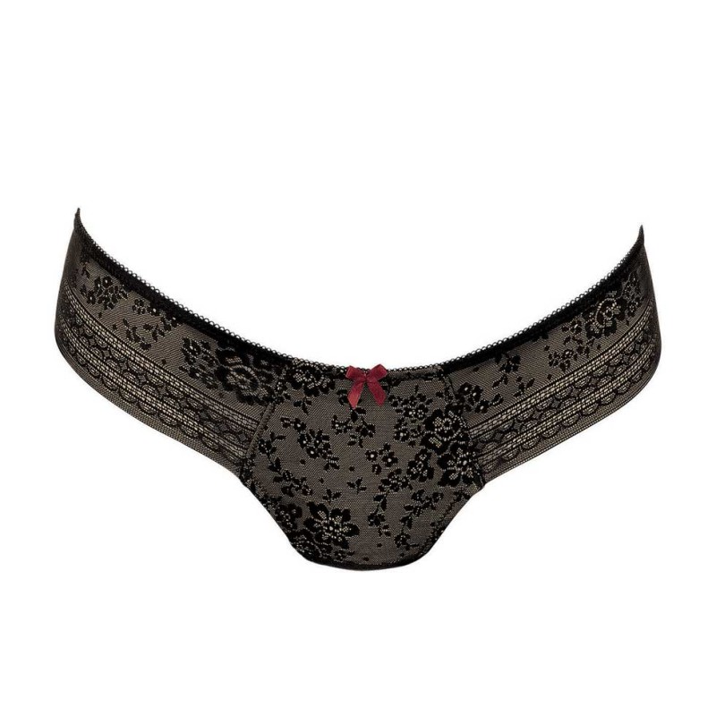 Perizoma Fleur Nero Rosa Faia