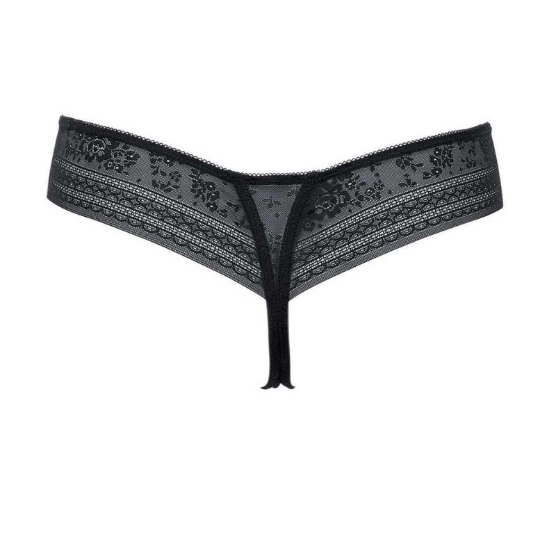 Perizoma Fleur Nero Rosa Faia