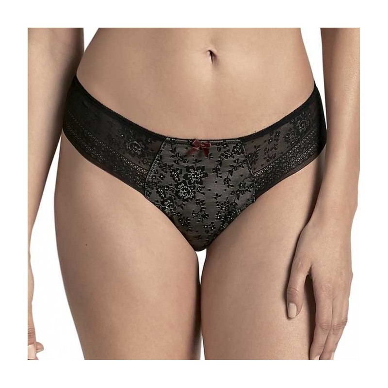 Perizoma Fleur Nero Rosa Faia