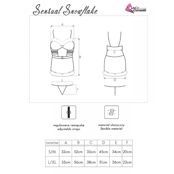 LC-SENSUAL SNOWFLAKE - Completo Babydoll Babbo Natale - rosso